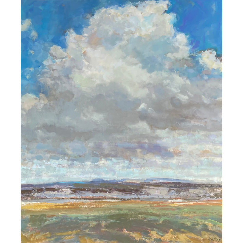 A landscape painting titled Scattered Beginnings by painter Gabriella Collier.