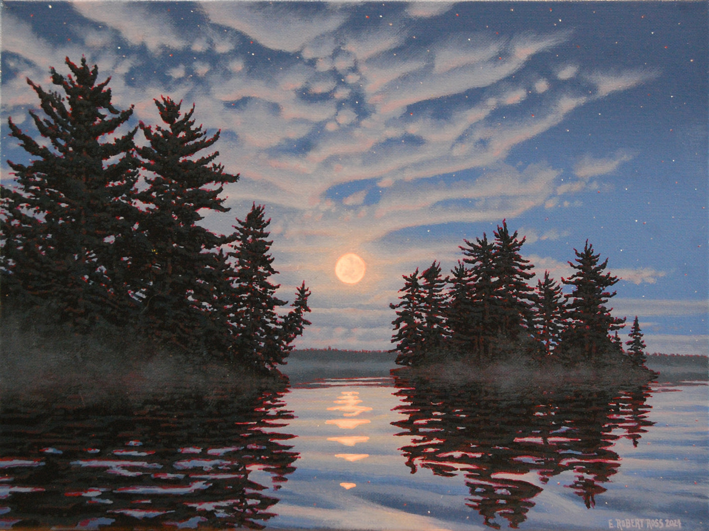 E. Robert Ross - Moonset,  Lake Opeongo