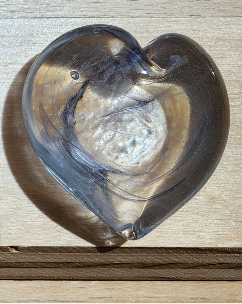 2.5" Glass Heart Paperweight