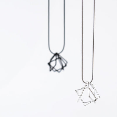 Relaxed Cube Necklace in Matte Black