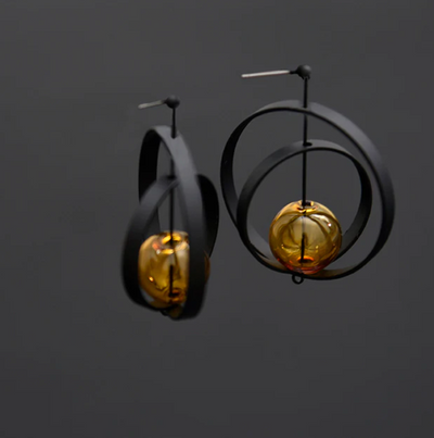 Eris Earrings in Glass Amber