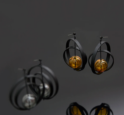 Eris Earrings in Glass Amber