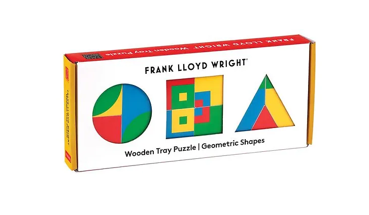 FLW Geometric Shapes Wooden Tray Puzzle
