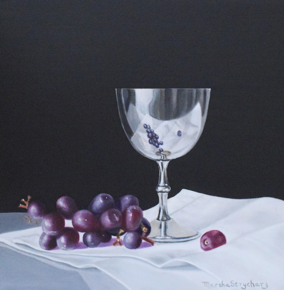 Marsha Stycharz - Silver Goblet with Red Grapes
