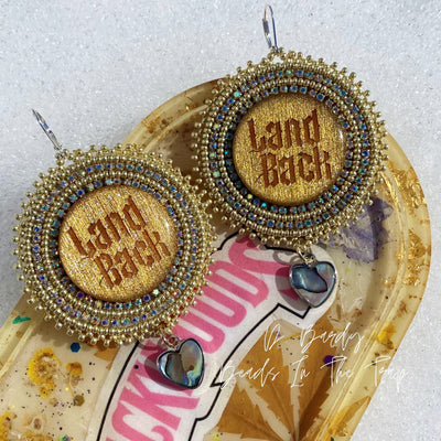 Beaded Gold Land Back Earrings