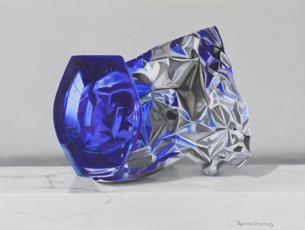 Marsha Strycharz - Royal Blue Vase And Foil