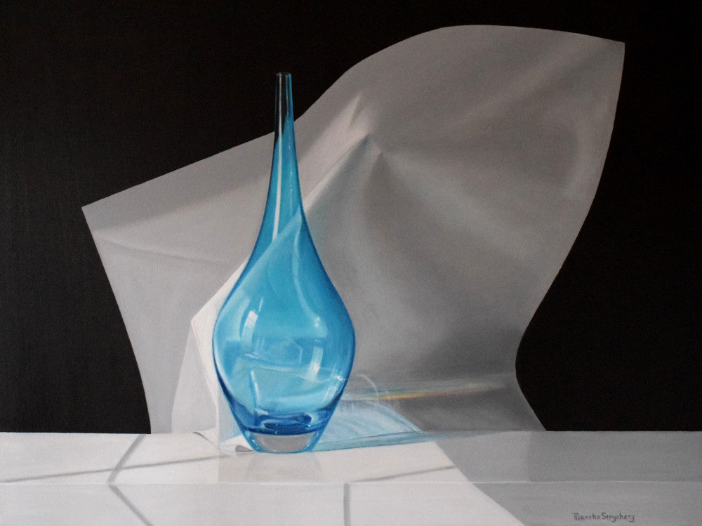 Marsha Strycharz - Turquoise Vase And Paper