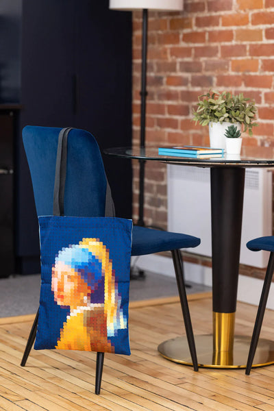 Girl With a Pearl Earring Pixel Tote